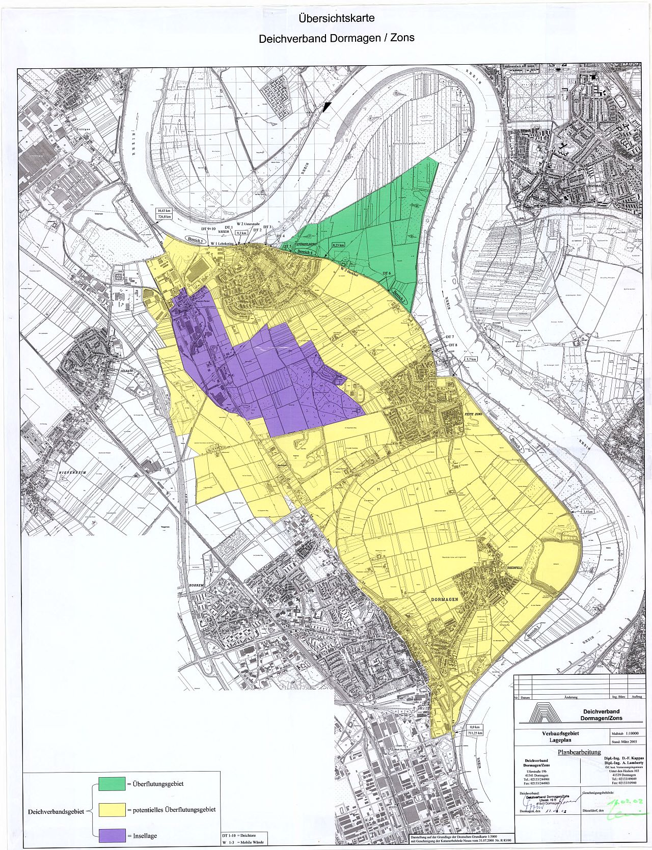 Übersichtskarte Deichverband Dormagen/Zons