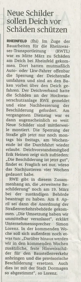 Neue Deichschilder